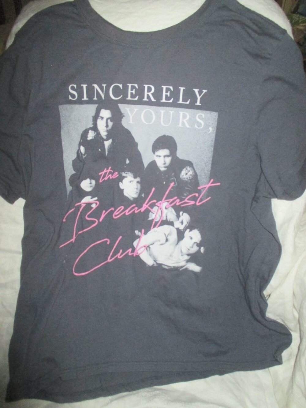 Breakfast Club Womens XL Two Sided Graphic Short Sleeve Cotton T-Shirt